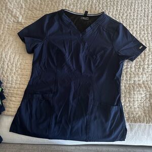 Elle Navy Small Scrub Top